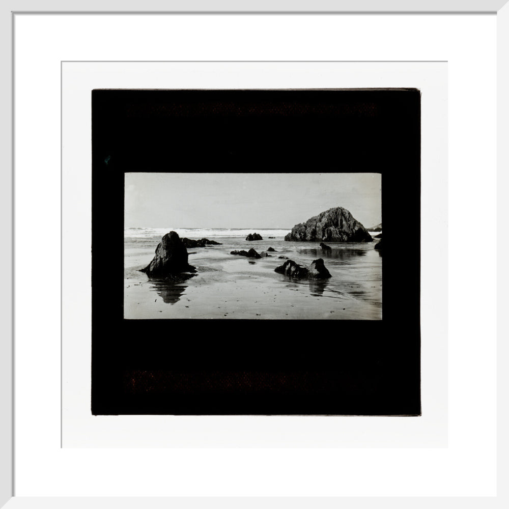 A magic lantern slide of a seascape by Birt Acres, c. 1893. art print medium white Art Print - Science Museum Shop