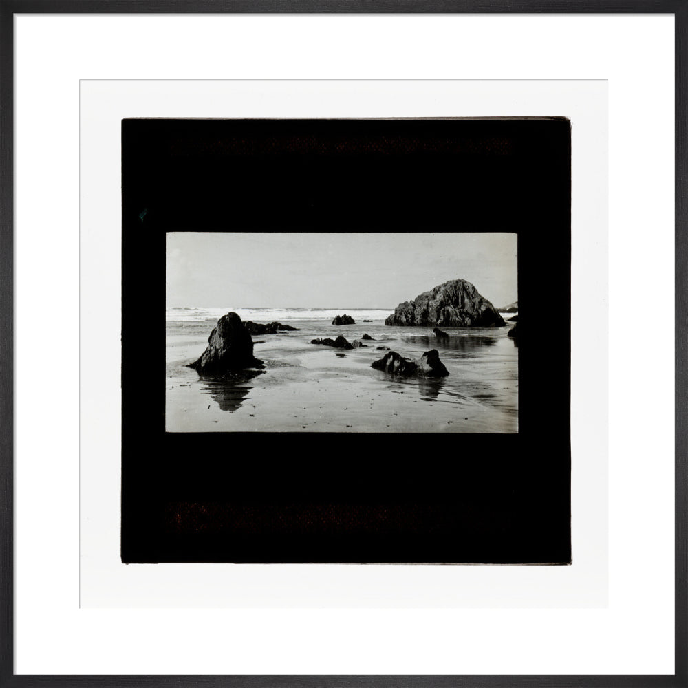 A magic lantern slide of a seascape by Birt Acres, c. 1893. art print large black Art Print - Science Museum Shop