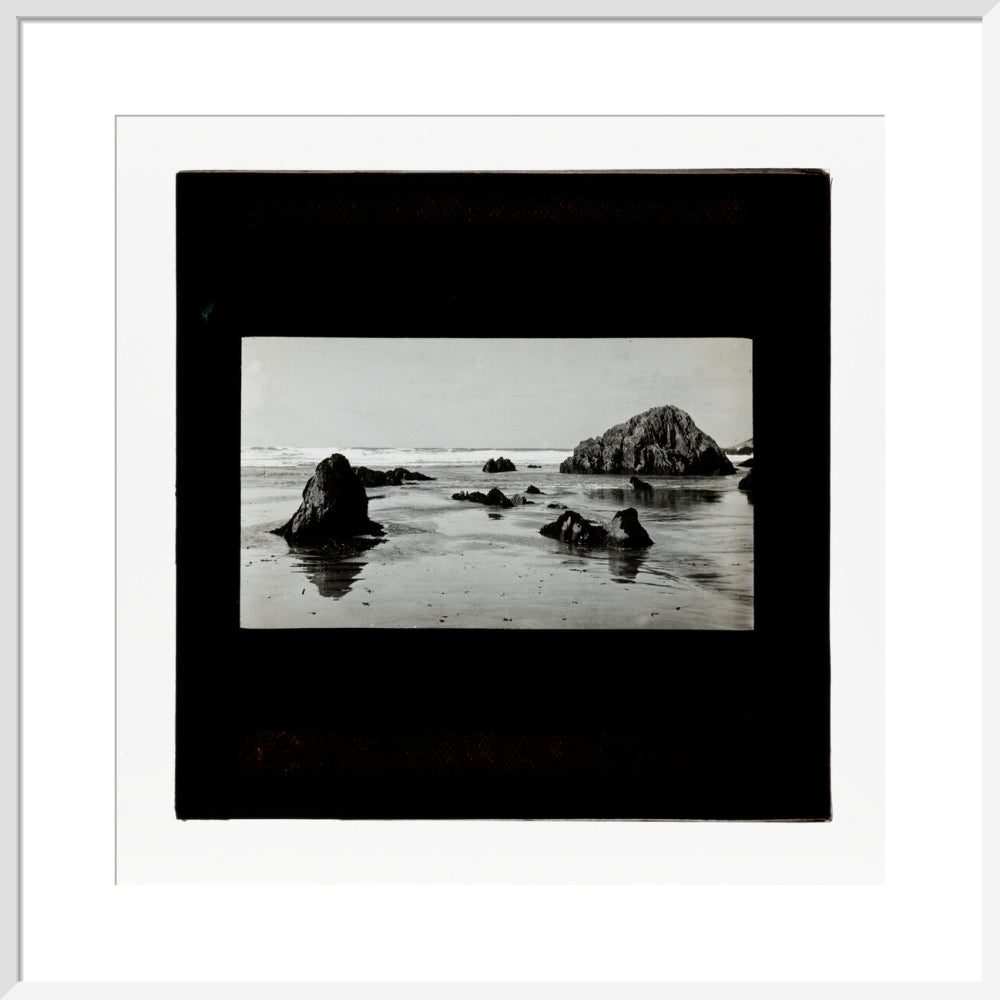 A magic lantern slide of a seascape by Birt Acres, c. 1893. art print large white Art Print - Science Museum Shop