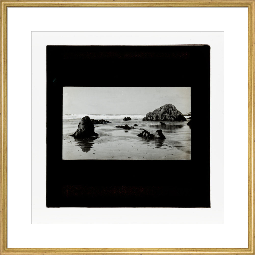 A magic lantern slide of a seascape by Birt Acres, c. 1893. art print large gold Art Print - Science Museum Shop