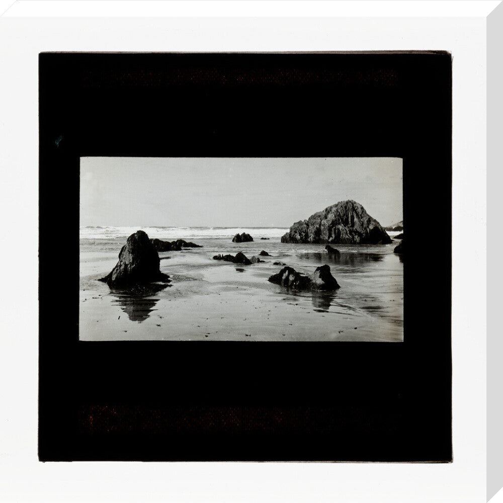 A magic lantern slide of a seascape by Birt Acres, c. 1893. stretched canvas large none Art Print - Science Museum Shop