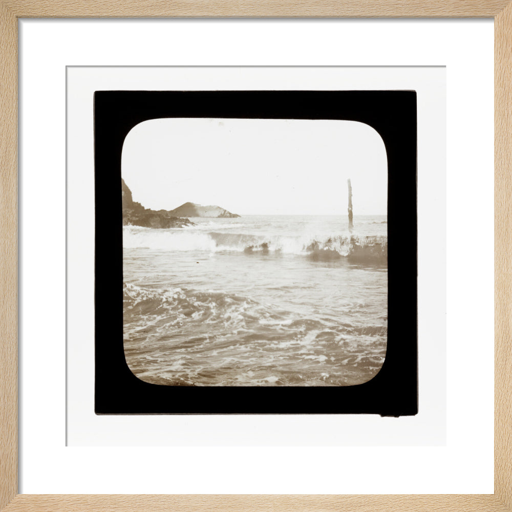 A magic lantern slide of a seascape by Birt Acres, c. 1893. art print small natural Art Print - Science Museum Shop