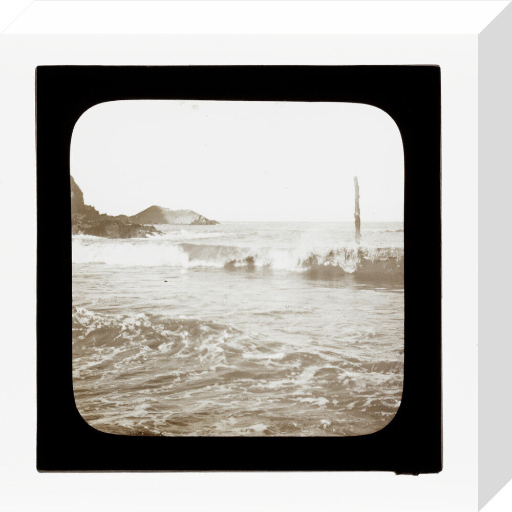 A magic lantern slide of a seascape by Birt Acres, c. 1893. stretched canvas small none Art Print - Science Museum Shop