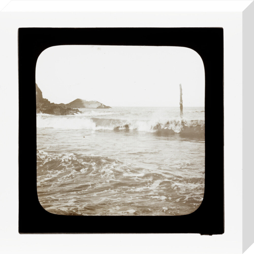 A magic lantern slide of a seascape by Birt Acres, c. 1893. stretched canvas medium none Art Print - Science Museum Shop
