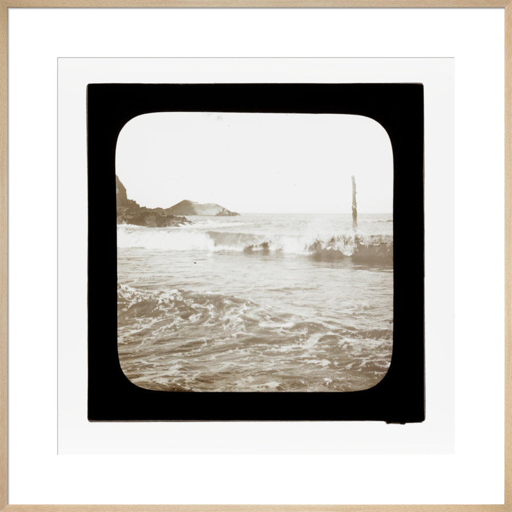 A magic lantern slide of a seascape by Birt Acres, c. 1893. art print extra large natural Art Print - Science Museum Shop
