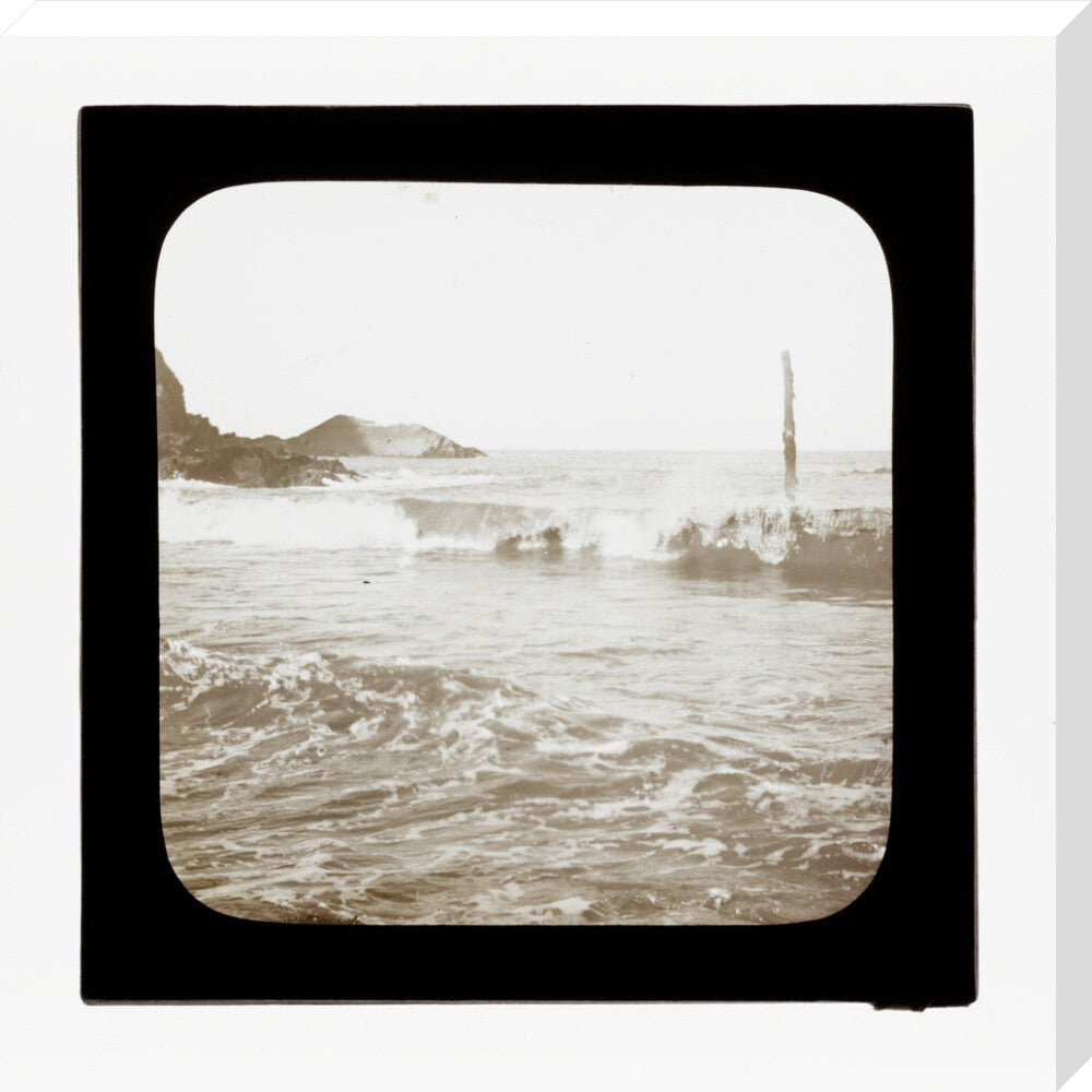 A magic lantern slide of a seascape by Birt Acres, c. 1893. stretched canvas large none Art Print - Science Museum Shop