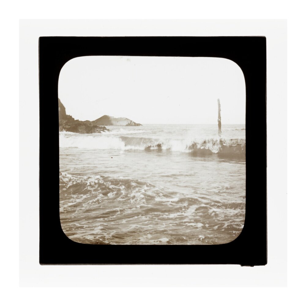 A magic lantern slide of a seascape by Birt Acres, c. 1893. unstretched canvas extra large none Art Print - Science Museum Shop