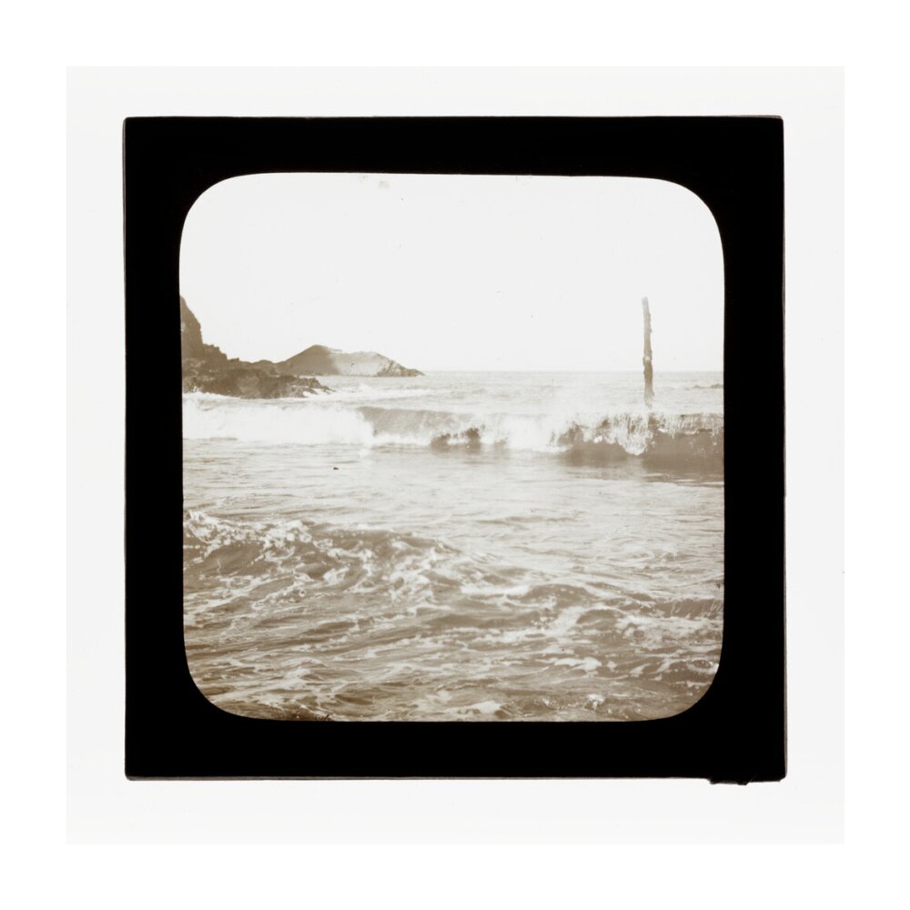 A magic lantern slide of a seascape by Birt Acres, c. 1893. unstretched canvas large none Art Print - Science Museum Shop