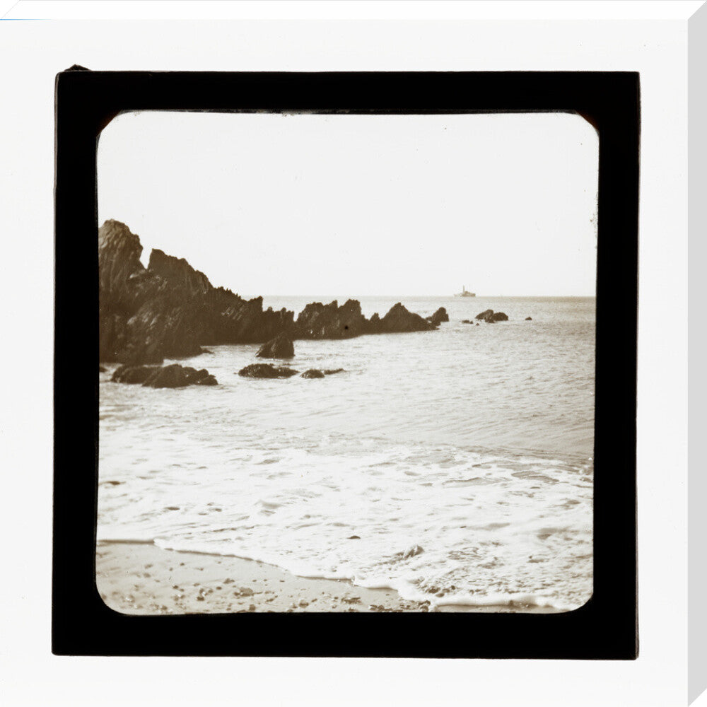 A magic lantern slide of a seascape by Birt Acres, c. 1893. stretched canvas extra large none Art Print - Science Museum Shop