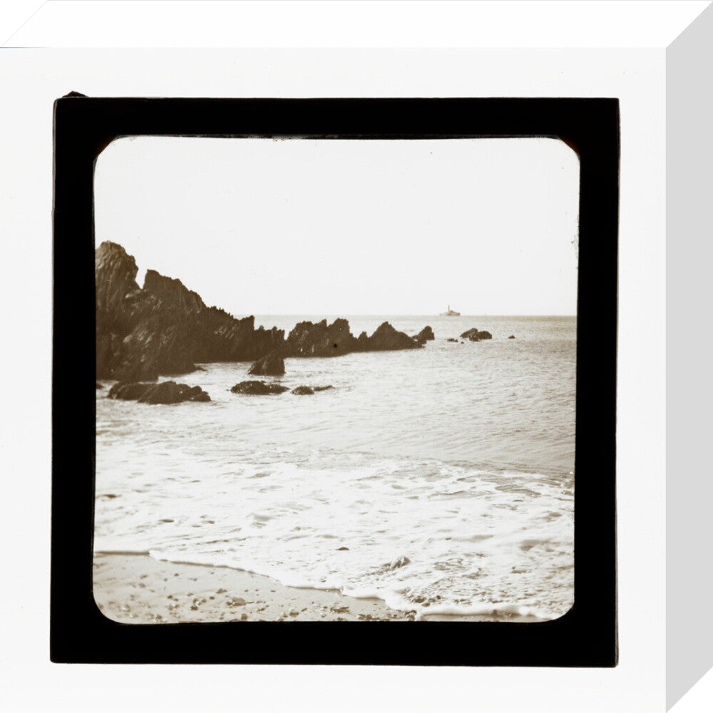 A magic lantern slide of a seascape by Birt Acres, c. 1893. stretched canvas small none Art Print - Science Museum Shop