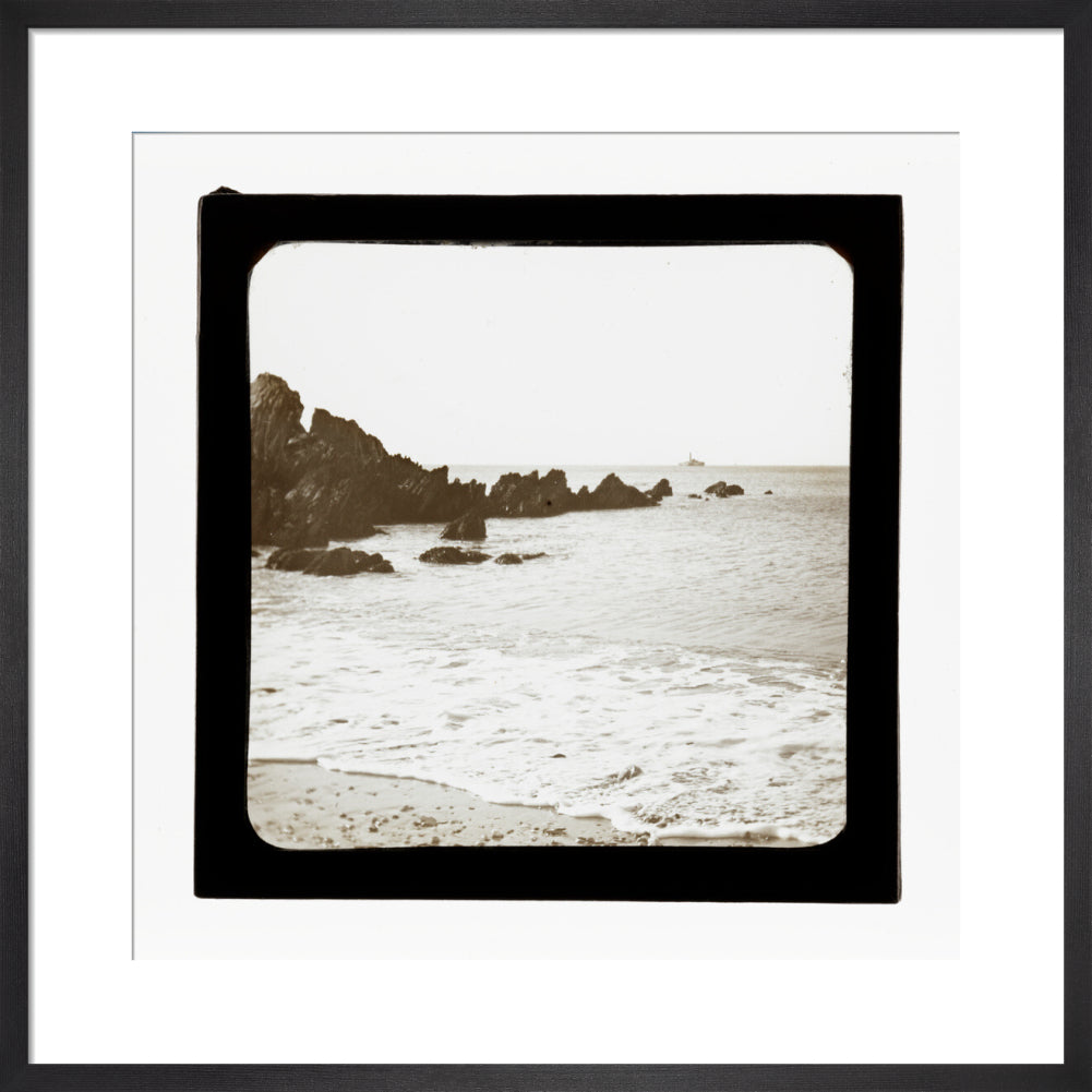 A magic lantern slide of a seascape by Birt Acres, c. 1893. art print medium black Art Print - Science Museum Shop
