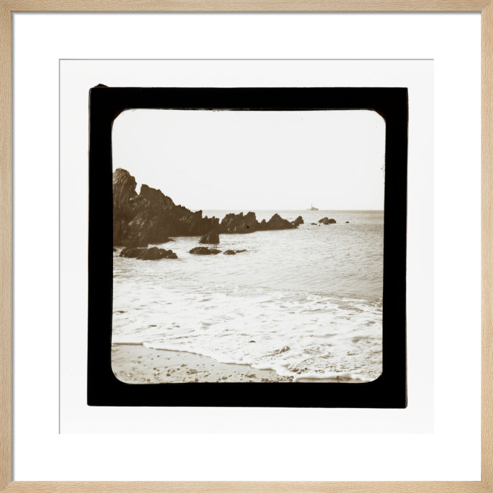 A magic lantern slide of a seascape by Birt Acres, c. 1893. art print medium natural Art Print - Science Museum Shop