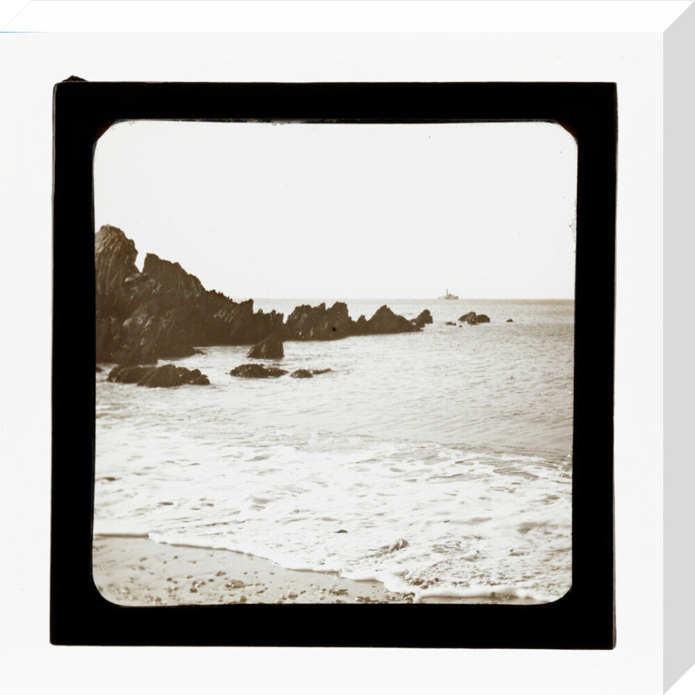 A magic lantern slide of a seascape by Birt Acres, c. 1893. stretched canvas medium none Art Print - Science Museum Shop