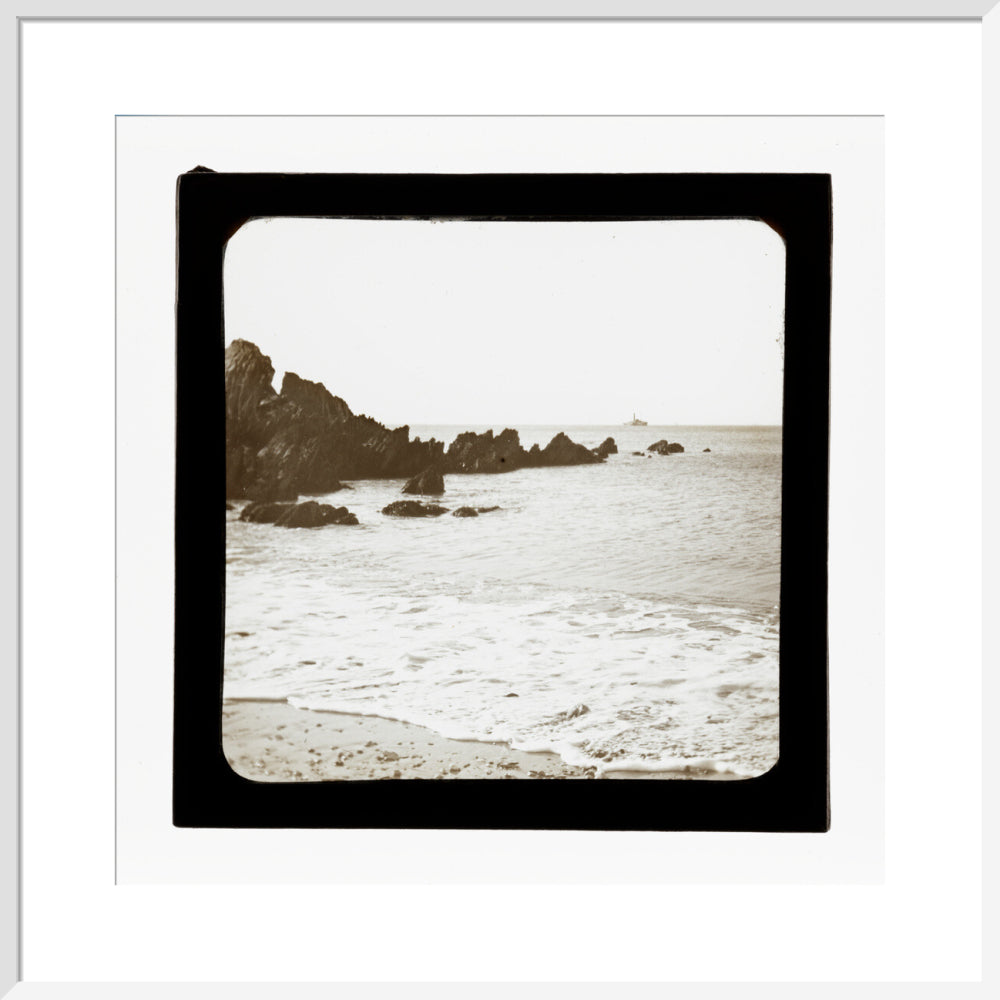 A magic lantern slide of a seascape by Birt Acres, c. 1893. art print large white Art Print - Science Museum Shop