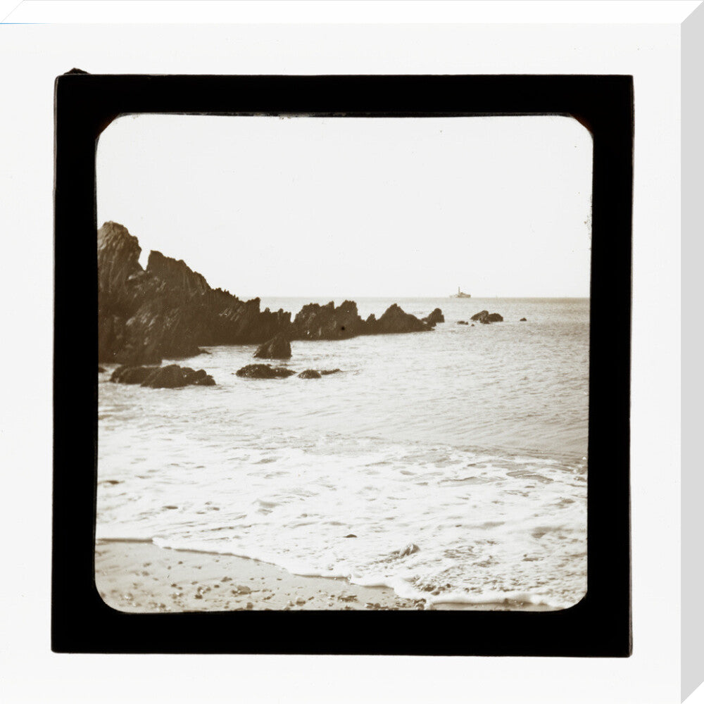 A magic lantern slide of a seascape by Birt Acres, c. 1893. stretched canvas large none Art Print - Science Museum Shop