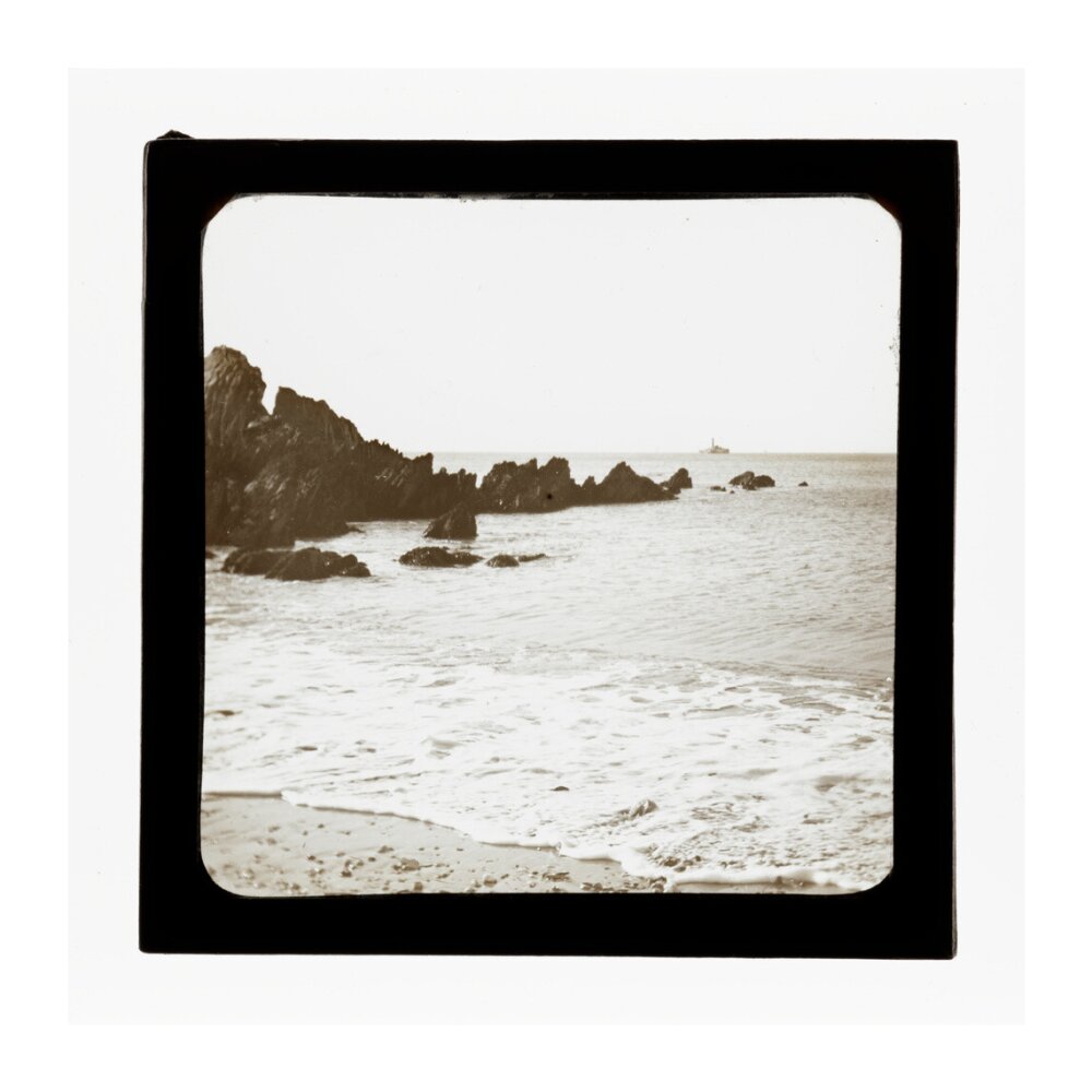 A magic lantern slide of a seascape by Birt Acres, c. 1893. unstretched canvas extra large none Art Print - Science Museum Shop