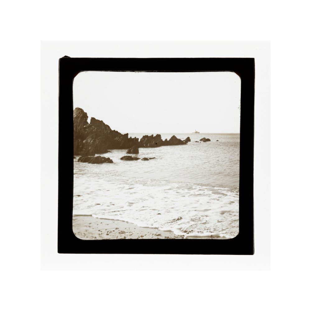 A magic lantern slide of a seascape by Birt Acres, c. 1893. unstretched canvas small none Art Print - Science Museum Shop