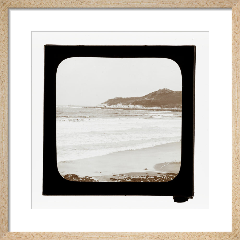 A magic lantern slide of a seascape by Birt Acres, c. 1893. art print small natural Art Print - Science Museum Shop