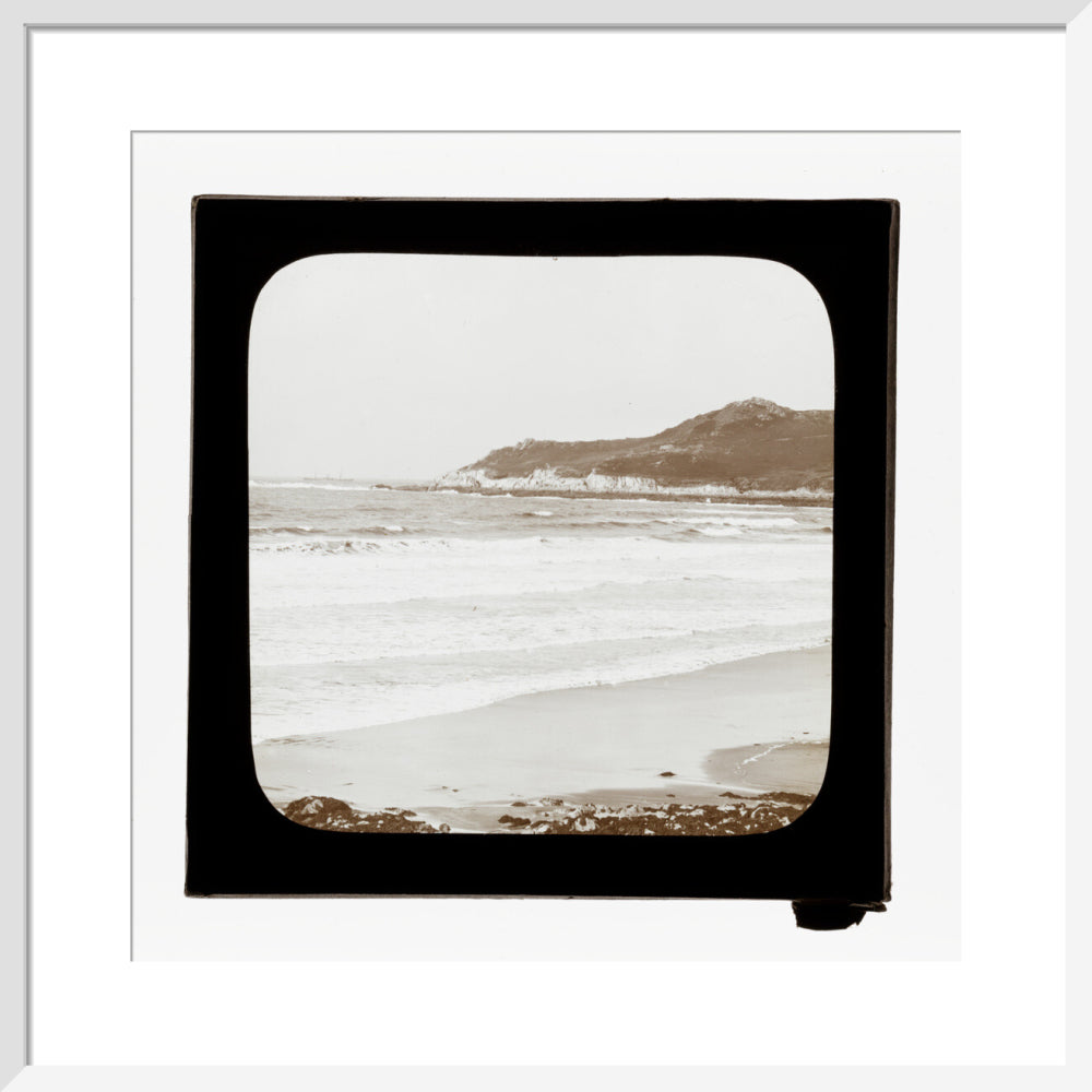 A magic lantern slide of a seascape by Birt Acres, c. 1893. art print medium white Art Print - Science Museum Shop