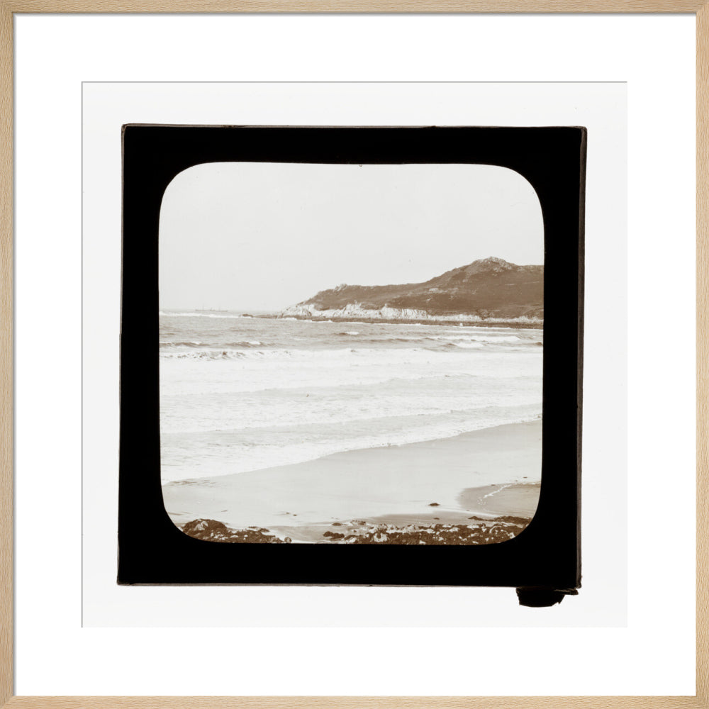 A magic lantern slide of a seascape by Birt Acres, c. 1893. art print large natural Art Print - Science Museum Shop