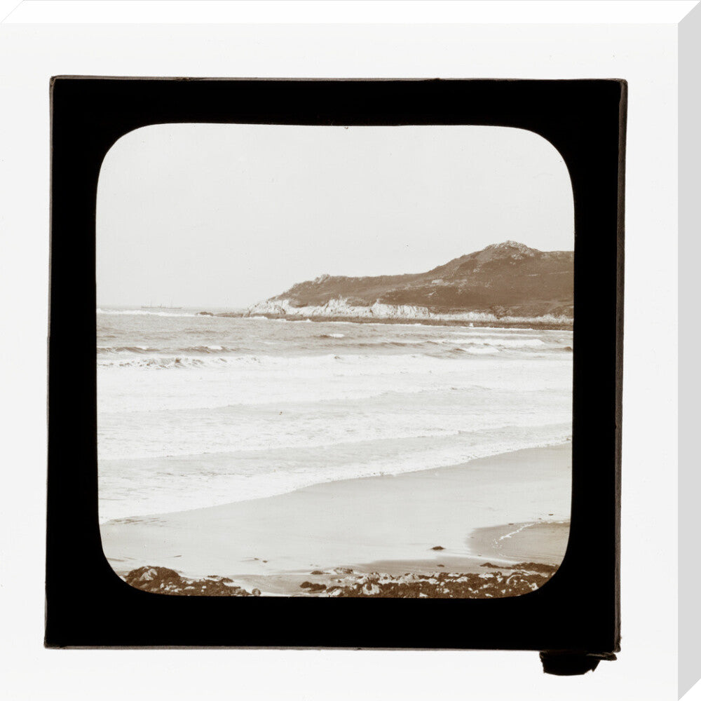 A magic lantern slide of a seascape by Birt Acres, c. 1893. stretched canvas large none Art Print - Science Museum Shop