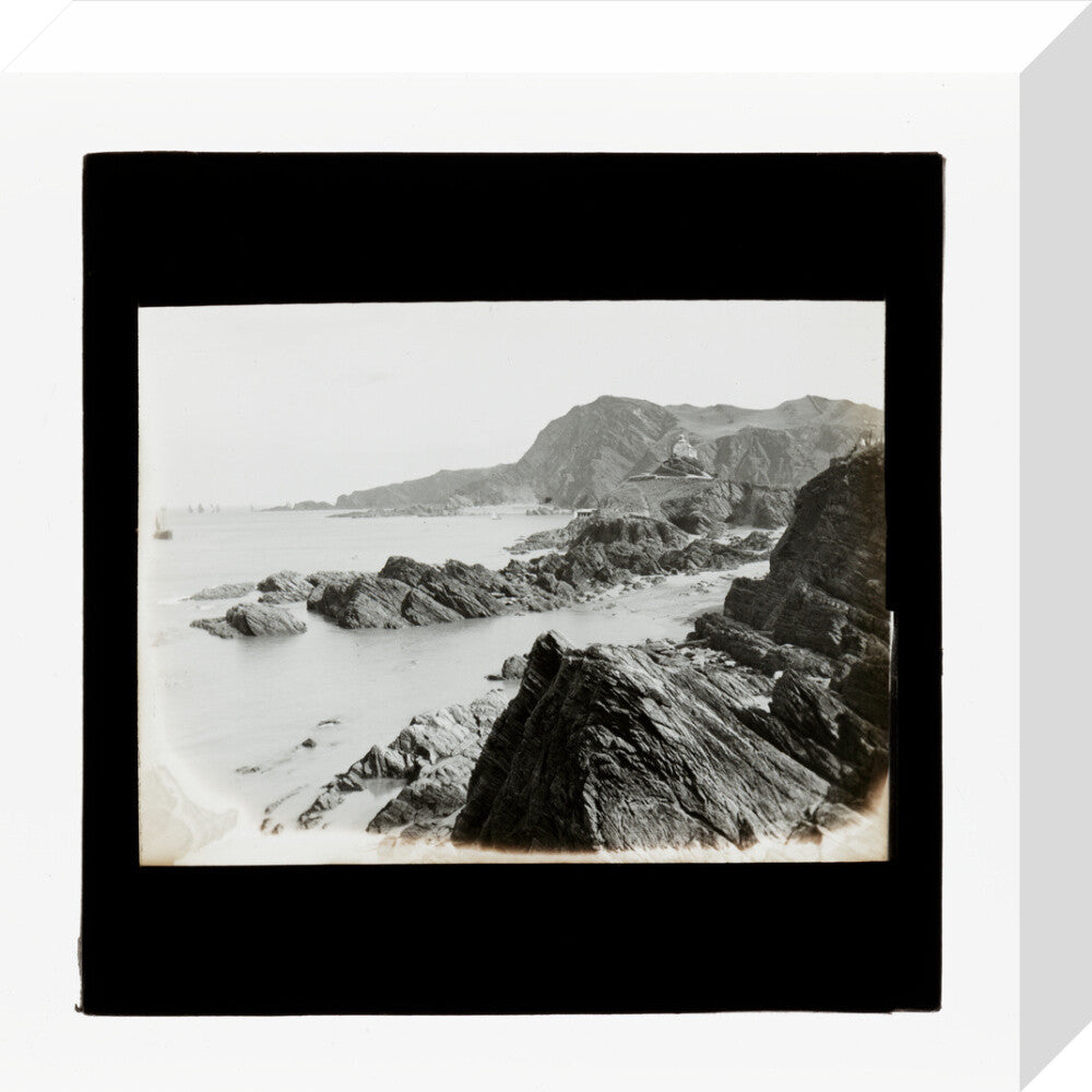 A magic lantern slide of Hillsborough from Ilfracombe by Birt Acres, c. 1893. stretched canvas small none Art Print - Science Museum Shop