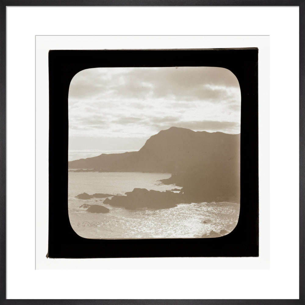 A magic lantern slide of sunrise by Birt Acres, c. 1893. art print large black Art Print - Science Museum Shop