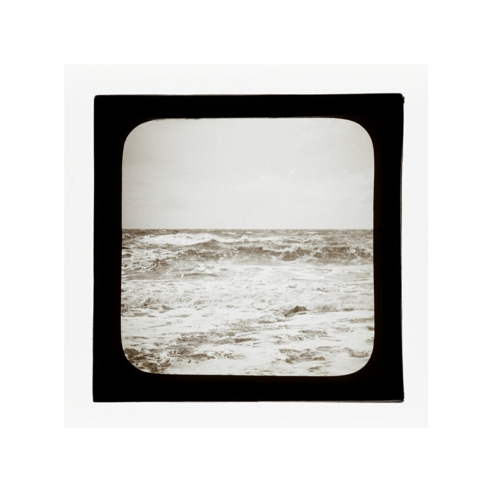 A magic lantern slide of sea waves crashing against the shore by Birt Acres, c. 1893. unstretched canvas small none Art Print - Science Museum Shop