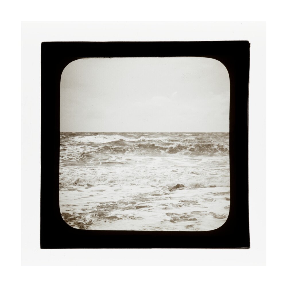 A magic lantern slide of sea waves crashing against the shore by Birt Acres, c. 1893. unstretched canvas large none Art Print - Science Museum Shop