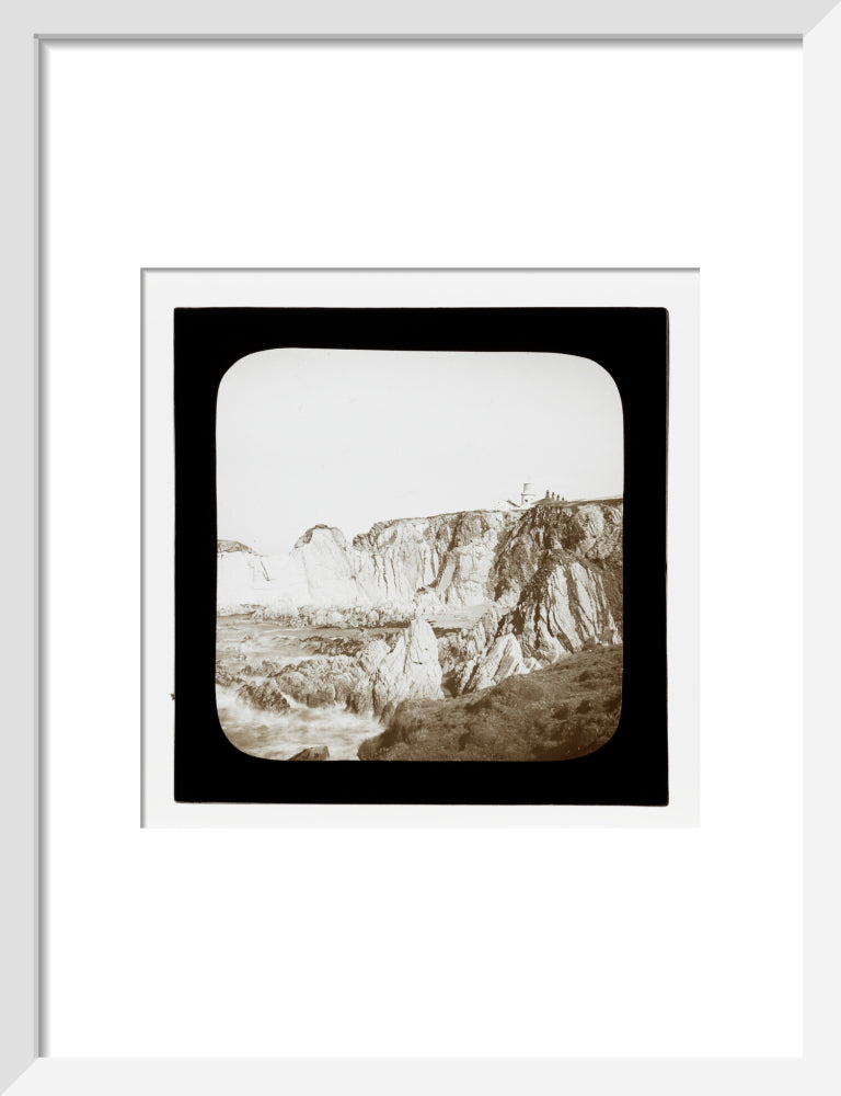 A magic lantern slide of Bull Point by Birt Acres, c. 1893. art print small white Art Print - Science Museum Shop