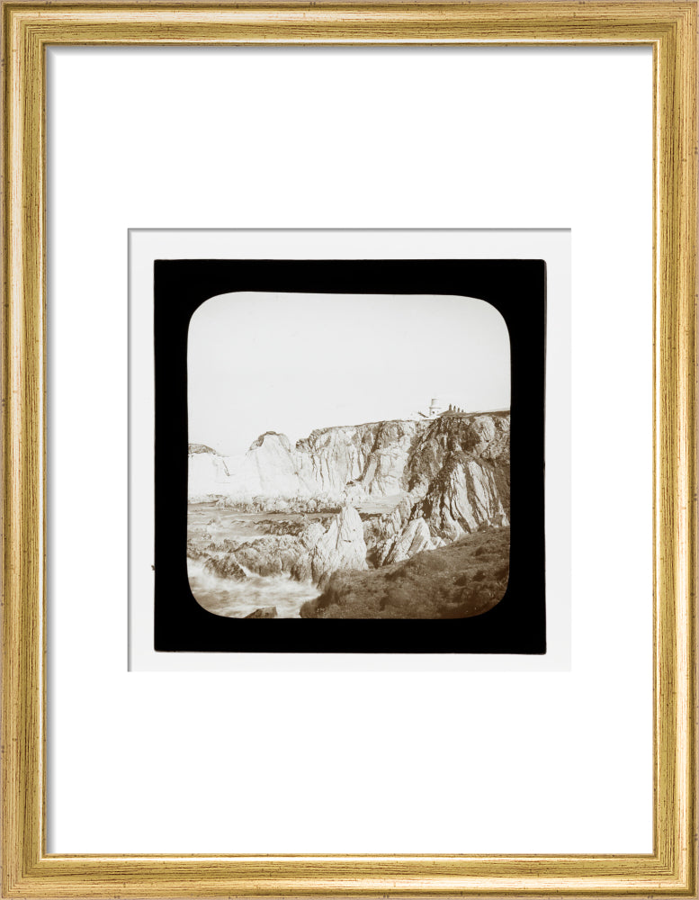 A magic lantern slide of Bull Point by Birt Acres, c. 1893. art print small gold Art Print - Science Museum Shop