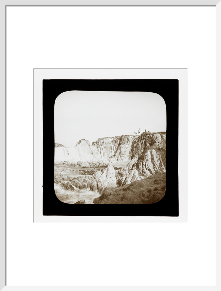 A magic lantern slide of Bull Point by Birt Acres, c. 1893. art print large white Art Print - Science Museum Shop