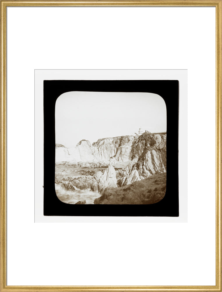 A magic lantern slide of Bull Point by Birt Acres, c. 1893. art print extra large gold Art Print - Science Museum Shop