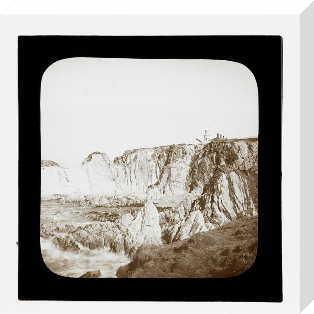A magic lantern slide of Bull Point by Birt Acres, c. 1893. stretched canvas medium none Art Print - Science Museum Shop