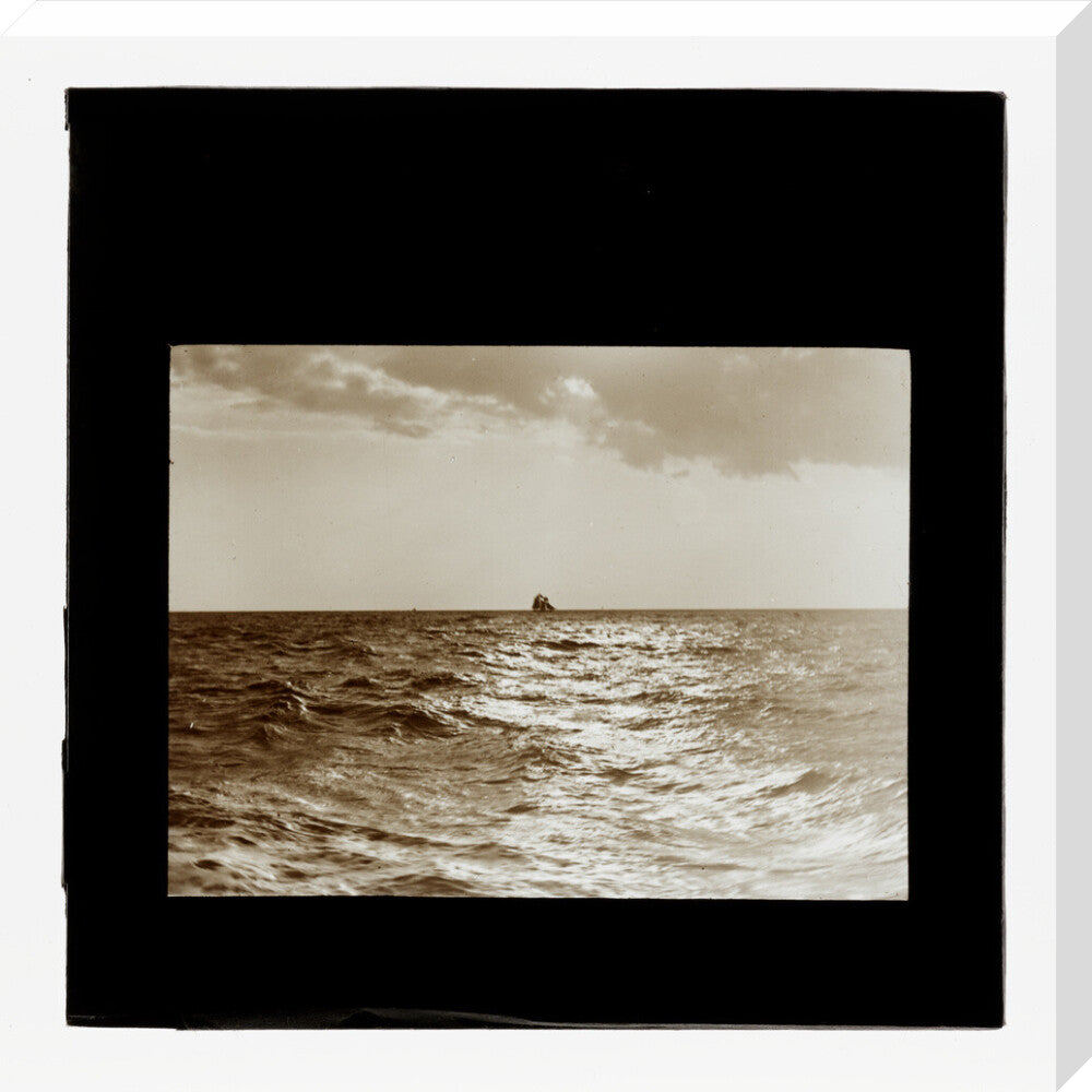 A magic lantern slide of the Bristol Channel off Lynton by Birt Acres, c. 1893. stretched canvas large none Art Print - Science Museum Shop
