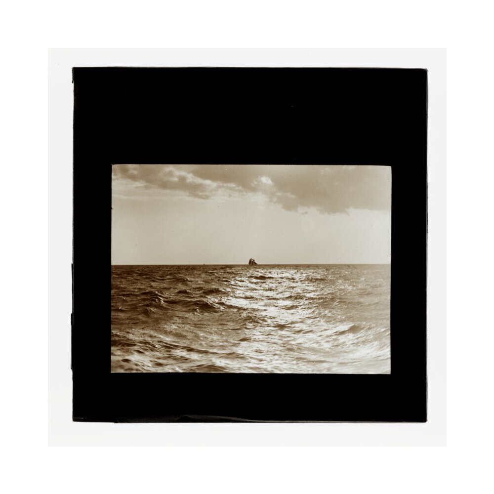 A magic lantern slide of the Bristol Channel off Lynton by Birt Acres, c. 1893. unstretched canvas medium none Art Print - Science Museum Shop