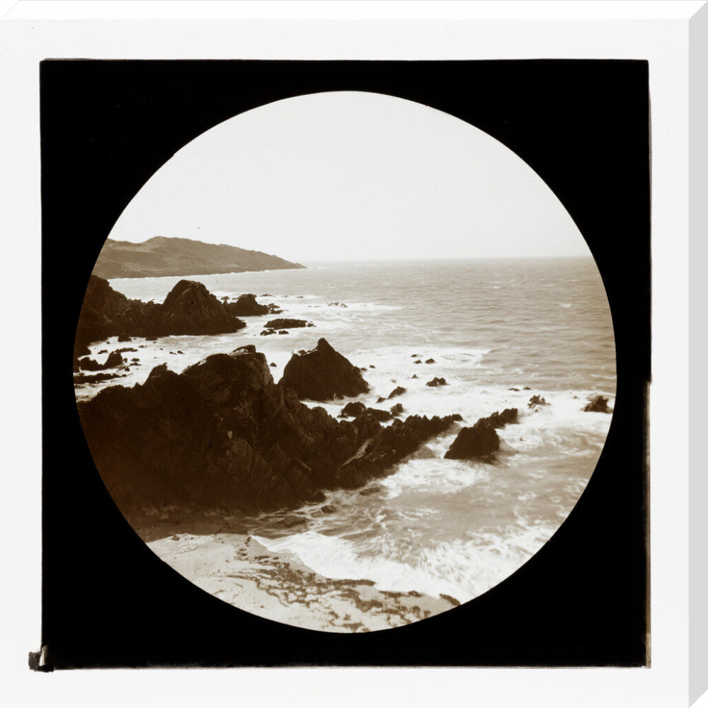 A magic lantern slide of a seascape by Birt Acres, c. 1893. stretched canvas extra large none Art Print - Science Museum Shop