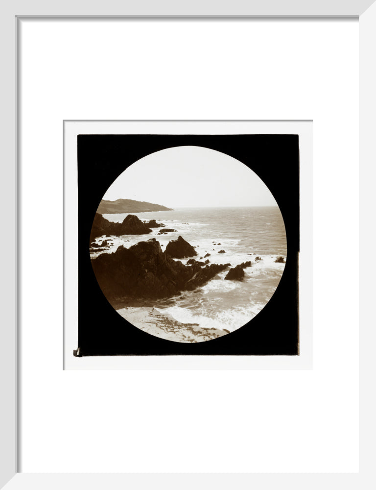 A magic lantern slide of a seascape by Birt Acres, c. 1893. art print small white Art Print - Science Museum Shop