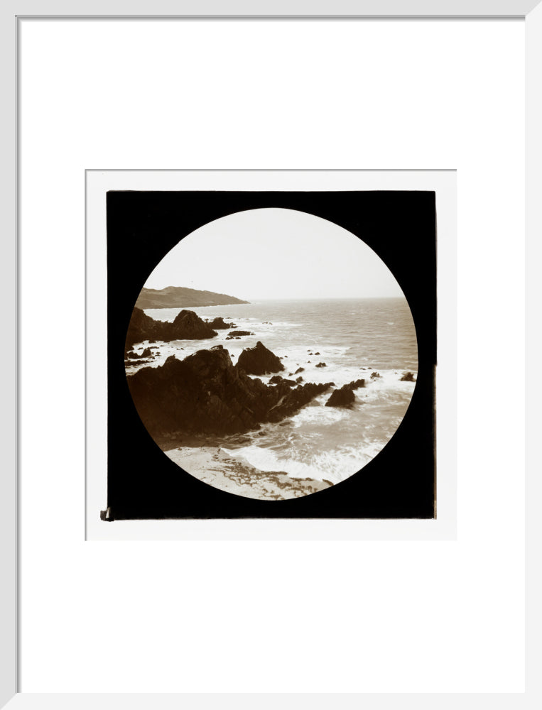 A magic lantern slide of a seascape by Birt Acres, c. 1893. art print medium white Art Print - Science Museum Shop
