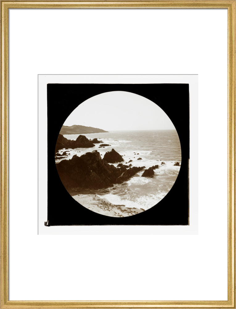 A magic lantern slide of a seascape by Birt Acres, c. 1893. art print large gold Art Print - Science Museum Shop
