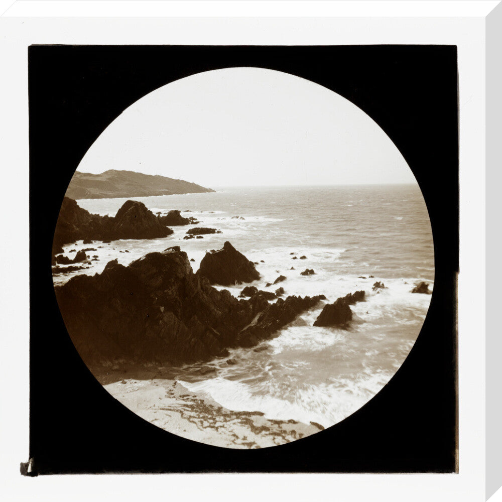 A magic lantern slide of a seascape by Birt Acres, c. 1893. stretched canvas large none Art Print - Science Museum Shop
