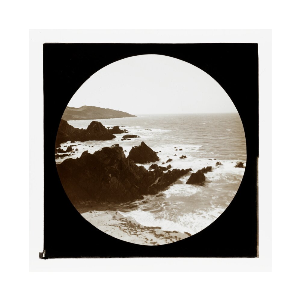 A magic lantern slide of a seascape by Birt Acres, c. 1893. unstretched canvas medium none Art Print - Science Museum Shop