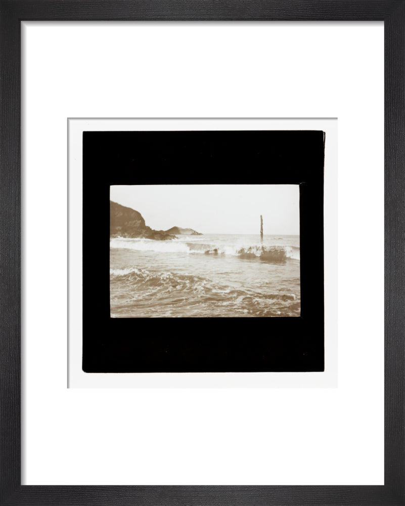 A magic lantern slide of Hele Bay, North Devon by Birt Acres, c. 1893. art print extra small black Art Print - Science Museum Shop