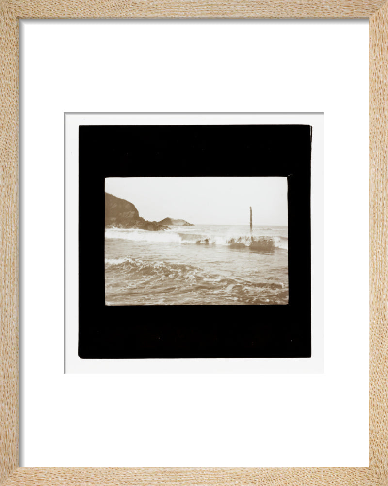 A magic lantern slide of Hele Bay, North Devon by Birt Acres, c. 1893. art print extra small natural Art Print - Science Museum Shop