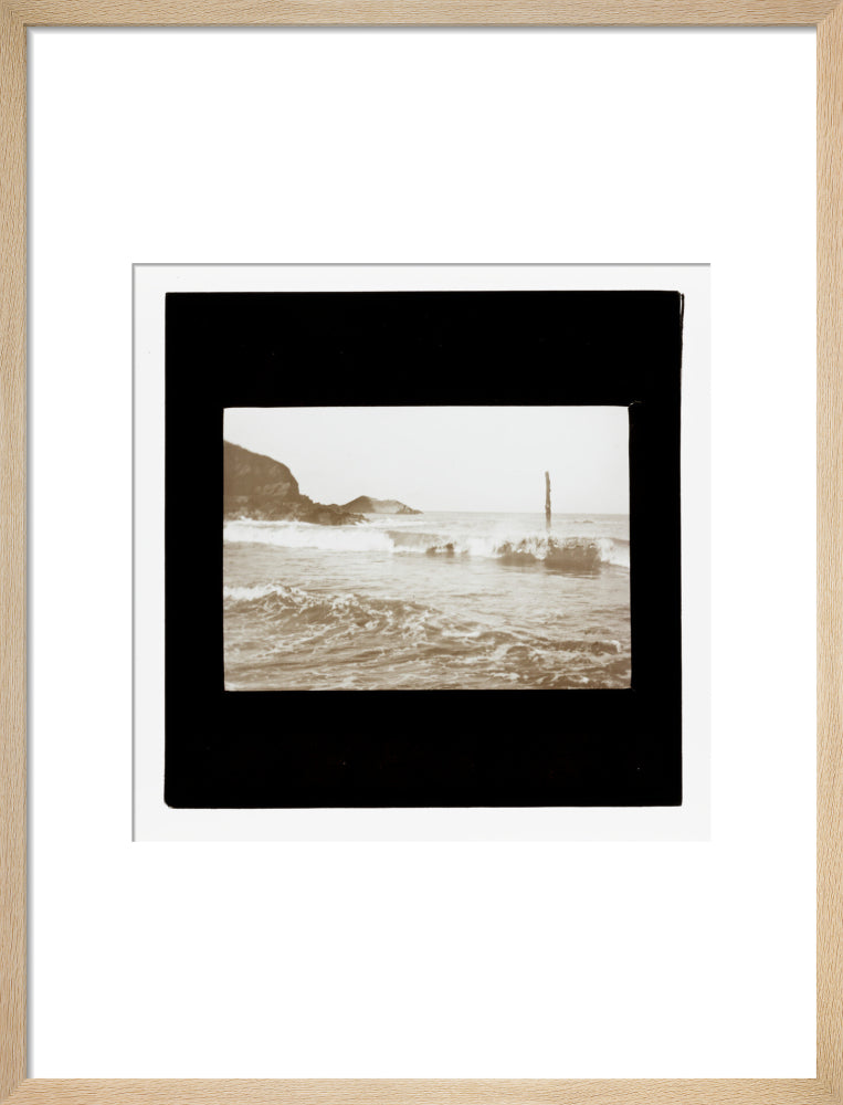 A magic lantern slide of Hele Bay, North Devon by Birt Acres, c. 1893. art print medium natural Art Print - Science Museum Shop
