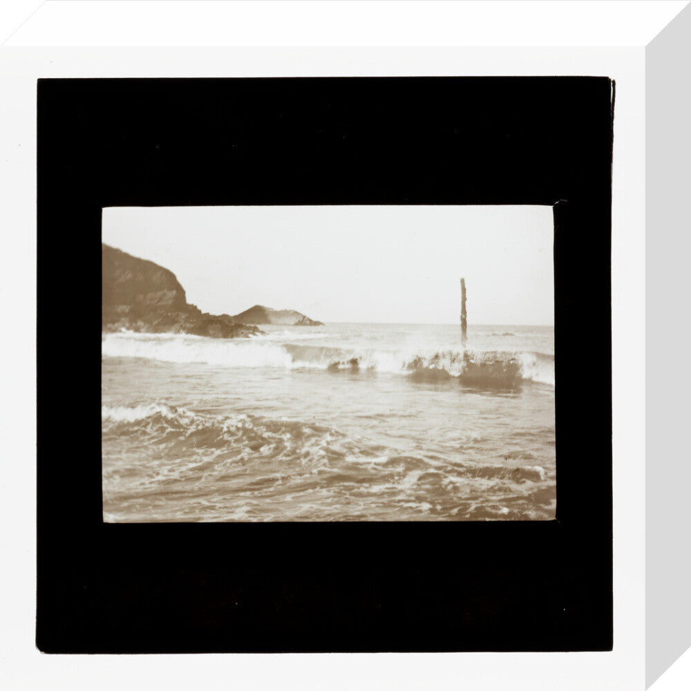 A magic lantern slide of Hele Bay, North Devon by Birt Acres, c. 1893. stretched canvas small none Art Print - Science Museum Shop