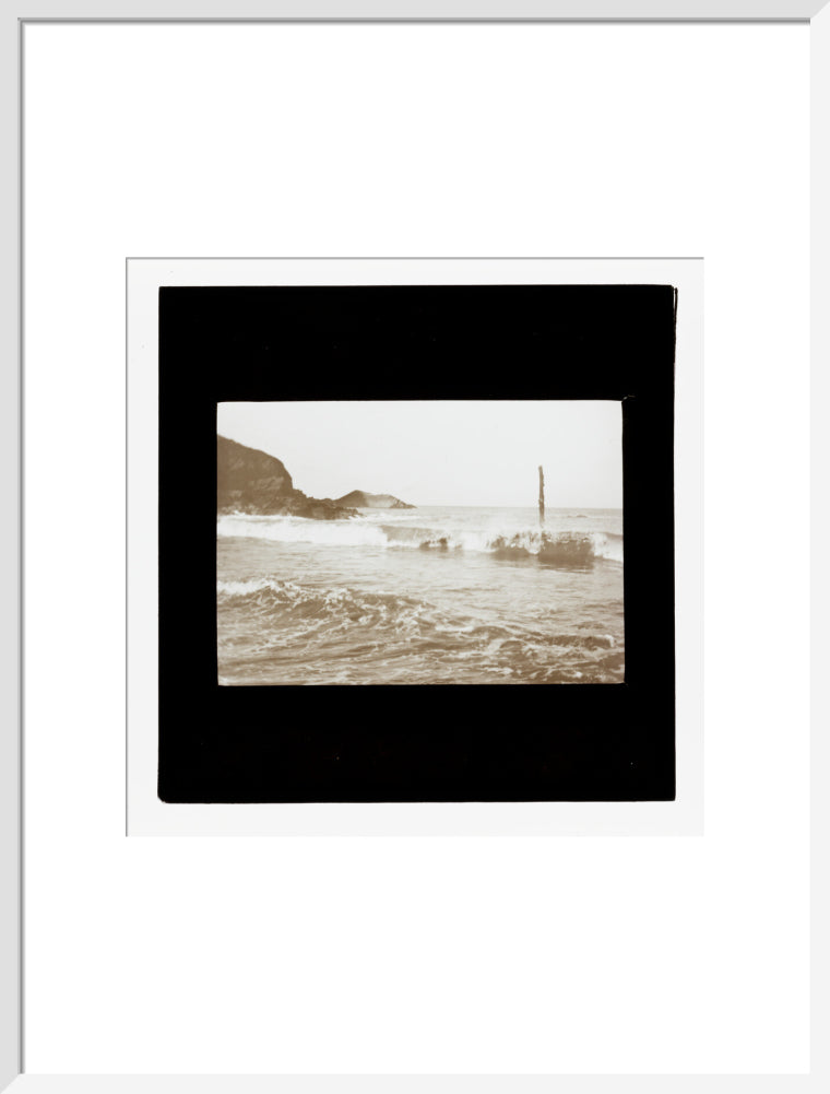 A magic lantern slide of Hele Bay, North Devon by Birt Acres, c. 1893. art print large white Art Print - Science Museum Shop