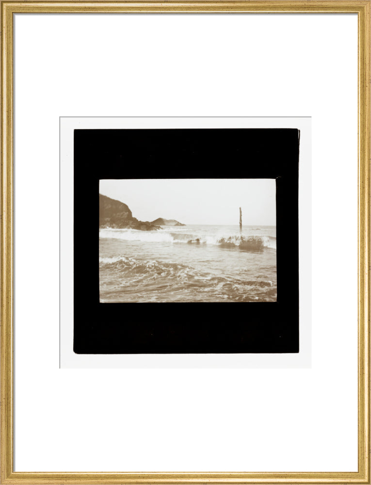 A magic lantern slide of Hele Bay, North Devon by Birt Acres, c. 1893. art print large gold Art Print - Science Museum Shop
