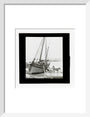 A magic lantern slide of a boat in harbour by Birt Acres, c. 1893. art print small white Art Print - Science Museum Shop
