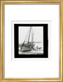 A magic lantern slide of a boat in harbour by Birt Acres, c. 1893. art print small gold Art Print - Science Museum Shop